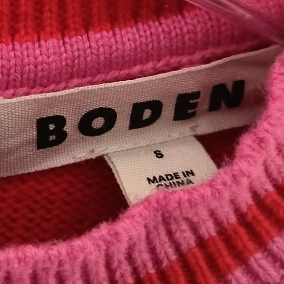 Boden Back Button Crewneck Red Sweater Size S - Picture 3 of 8